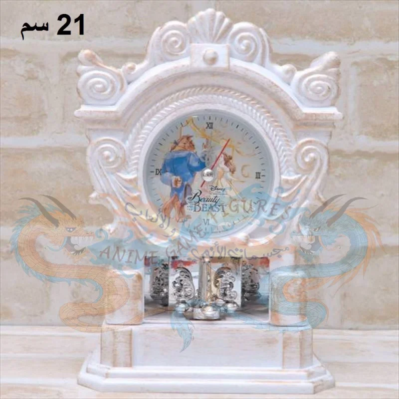 ساعة ديزني جميلة والوحش لون بيج بلاستيك شكل الرخام ساعة ديزني جميلة والوحش لون بيج بلاستيك شكل الرخام