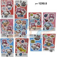 لصقات مغناطيس تزيين ثلاجة شوبر وهيلو كيتي ون بيس