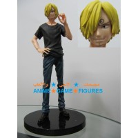 سانجي نسخة الجينز تيشيرت اسود ون بيس