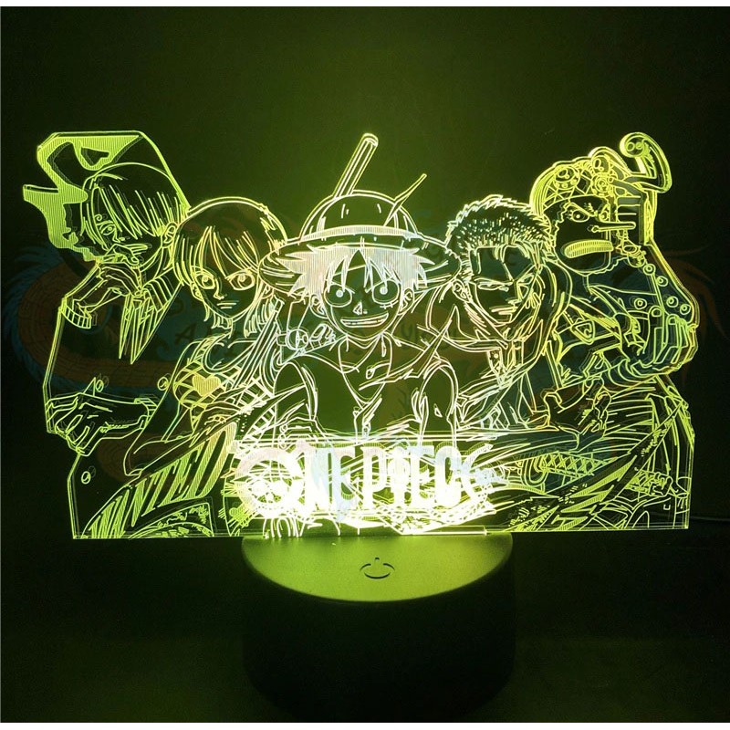 اضاءة ليد انمي 3 دي طاقم قبعة القش ون بيس لوفي