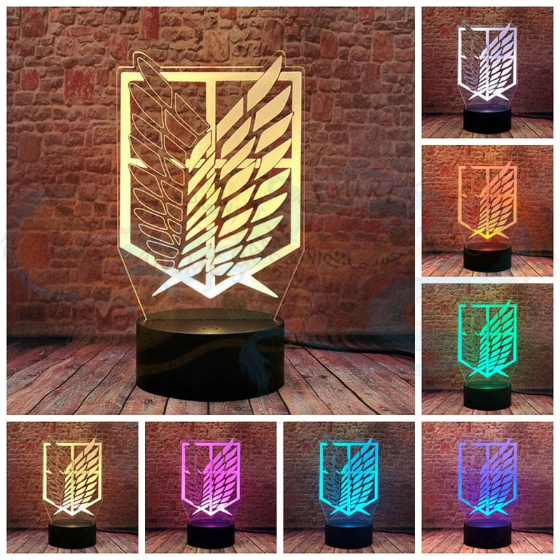 اضاءة ليد انمي 3 دي شعار فرقة الاستطلاع هجوم العمالقة